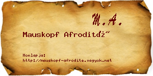Mauskopf Afrodité névjegykártya